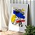 Quadro Decorativo Canvas Rostos Abstratos com cores Amarelo, Vermelho e Azul Vertical - Imagem 2
