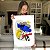 Quadro Decorativo Canvas Rostos Abstratos com cores Amarelo, Vermelho e Azul Vertical - Imagem 6