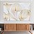 Quadro Decorativo Canvas Flores Copos de Leite em Linhas Douradas Delicadas Horizontal - Imagem 2