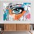 Quadro Decorativo Canvas Olhos Azuis em Estilo Arte Street Art Horizontal - Imagem 2