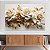 Quadro Decorativo Canvas Composição de Rosas na Cor Branca com Detalhes Dourado Gold Horizontal - Imagem 3
