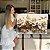 Quadro Decorativo Canvas Composição de Rosas na Cor Branca com Detalhes Dourado Gold Horizontal - Imagem 6