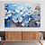 Quadro Decorativo Canvas Composição Floral Flores Azuis com Detalhes Dourados I Horizontal - Imagem 2