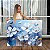 Quadro Decorativo Canvas Composição Floral Flores Azuis com Detalhes Dourados I Horizontal - Imagem 1