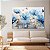 Quadro Decorativo Canvas Composição Floral Flores Azuis com Detalhes Dourados II Horizontal - Imagem 2