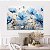 Quadro Decorativo Canvas Composição Floral Flores Azuis com Detalhes Dourados II Horizontal - Imagem 4