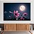 Quadro Decorativo Canvas Campo de Flores em Lua Cheia Horizontal - Imagem 2