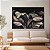 Quadro Decorativo Canvas Composição de Folhagens em Tons Pasteis e Fundo Escuro Horizontal - Imagem 3