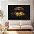 Quadro Decorativo Canvas Composição Abstrata de Boca Dourada ao Fundo Escuro Horizontal - Imagem 5