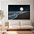 Quadro Decorativo Canvas Paisagem Praia a Noite Com Lua Cheia Horizontal - Imagem 2