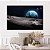 Quadro Decorativo Canvas Paisagem Superfície da Lua Com vista Para a Terra Horizontal - Imagem 5