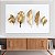 Quadro Decorativo Canvas Folhas Douradas Golden Horizontal - Imagem 3