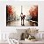 Quadro Decorativo Canvas Paisagem Pintura Casal em Frente a Torre Eiffel Horizontal - Imagem 5