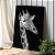 Quadro Decorativo Canvas Girafa Preto e Branco Vertical - Imagem 2