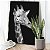 Quadro Decorativo Canvas Girafa Preto e Branco Vertical - Imagem 3