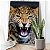 Quadro Decorativo Canvas Animal Face de Onça com Dentes a Mostra Vertical - Imagem 3