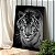 Quadro Decorativo Canvas Tigre Preto e Branco Olhos Azuis Vertical - Imagem 2