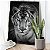 Quadro Decorativo Canvas Tigre Preto e Branco Olhos Azuis Vertical - Imagem 4