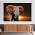 Quadro Decorativo Canvas Animais Elefante Imponente Ao Pôr do Sol Horizontal - Imagem 2