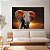 Quadro Decorativo Canvas Animais Elefante Imponente Ao Pôr do Sol Horizontal - Imagem 3