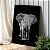 Quadro Decorativo Canvas Animais Elefante Caminhando em Fundo Preto Vertical - Imagem 3