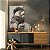 Quadro Decorativo Canvas Paisagem Folhas de Palmeira Preto e Branco Vertical - Imagem 3