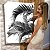 Quadro Decorativo Canvas Paisagem Folhas de Palmeira Preto e Branco Vertical - Imagem 6