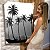 Quadro Decorativo Canvas Paisagem Tropical Palmeiras Preto e Branco Vertical - Imagem 6