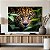 Quadro Decorativo Canvas Paisagem Selva Onça Pintada Em Meio A Folhagens Horizontal - Imagem 4