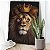 Quadro Decorativo Leão Coroa Rei da Floresta Colorido Vertical - Imagem 4