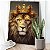 Quadro Decorativo Leão Coroa Rei da Floresta Colorido Vertical - Imagem 3