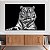 Quadro Decorativo Canvas Tigre Felino Preto e Branco Horizontal - Imagem 2