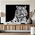 Quadro Decorativo Canvas Tigre Felino Preto e Branco Horizontal - Imagem 4