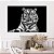 Quadro Decorativo Canvas Tigre Felino Preto e Branco Horizontal - Imagem 5