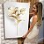 Quadro Decorativo Canvas Floral Abstrato Flores Brancas com Detalhes Dourados Vertical - Imagem 7