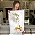 Quadro Decorativo Canvas Floral Flores Brancas Com Detalhes em Dourado Vertical - Imagem 6
