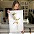 Quadro Decorativo Canvas Flor Floral de Flores Brancas com Dourado Vertical - Imagem 6
