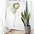 Quadro Decorativo Canvas Floral Flor Branca e Dourada Minimalista Vertical - Imagem 5