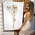 Quadro Decorativo Canvas Floral Composição de Flores Brancas com Dourado Vertical - Imagem 7