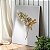 Quadro Decorativo Canvas Floral Ramo de Flores Brancas com Dourado Vertical - Imagem 2