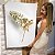 Quadro Decorativo Canvas Floral Ramo de Flores Brancas com Dourado Vertical - Imagem 6