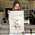 Quadro Decorativo Canvas Floral Composição de Flores Brancas com Dourado Vertical - Imagem 7