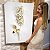 Quadro Decorativo Canvas Floral Flor Branca com Dourado Gold Vertical - Imagem 7