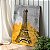 Quadro Decorativo Canvas Paisagem Torre Eiffel Abstrata Fundo Dourado Vertical - Imagem 1