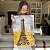 Quadro Decorativo Canvas Paisagem Torre Eiffel Abstrata Fundo Dourado Vertical - Imagem 5