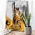 Quadro Decorativo Canvas Estátua da Liberdade Abstrata Fundo Dourado Vertical - Imagem 1