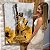 Quadro Decorativo Canvas Estátua da Liberdade Abstrata Fundo Dourado Vertical - Imagem 6