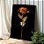 Quadro Decorativo Canvas Floral Rosa Dourada Fundo Preto - Imagem 3