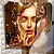 Quadro Decorativo Canvas Beleza Feminina Mulher com Maquiagem Dourada Vertical - Imagem 6