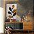 Quadro Decorativo Canvas Folhagens Pretas e Douradas Abstratas Vertical - Imagem 2